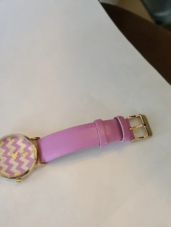 Charming Charlie Lavender and White Chevron Quartz Watch - Picture 6 of 8
